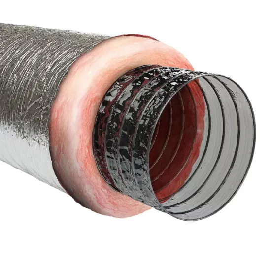 R6 R8 HVAC Systems Duct/Hose Fiberglass Reinforced Aluminium Insulated Flexible Ducts